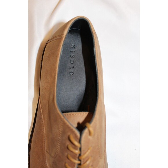 NISOLO MEN'S CALANO 2.0 OXFORD LEATHER DRESS SHOES TOBACCO SZ 8 NWOB $188‎ - Picture 5 of 6